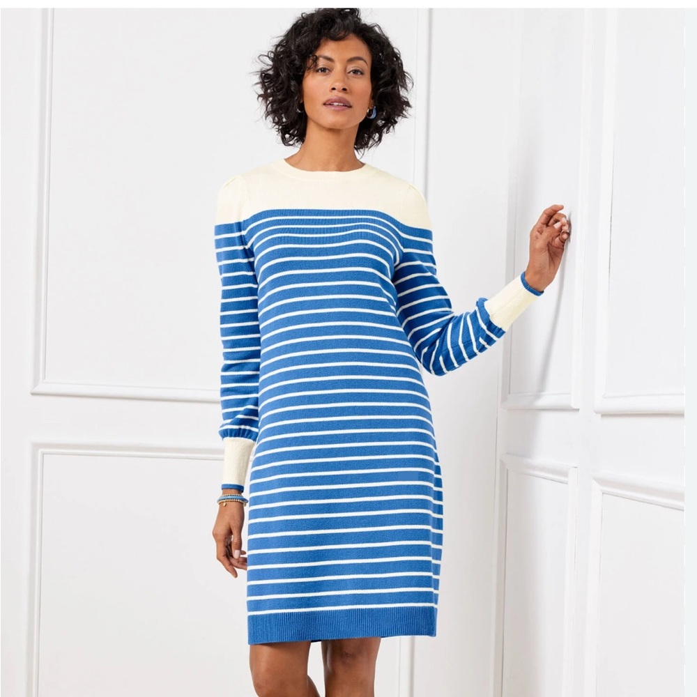 Talbots Puff-Sleeve Sweater Dress